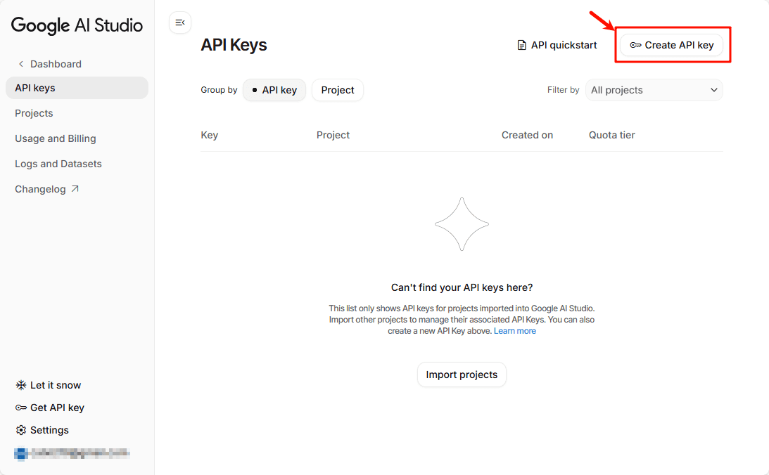Create API Key