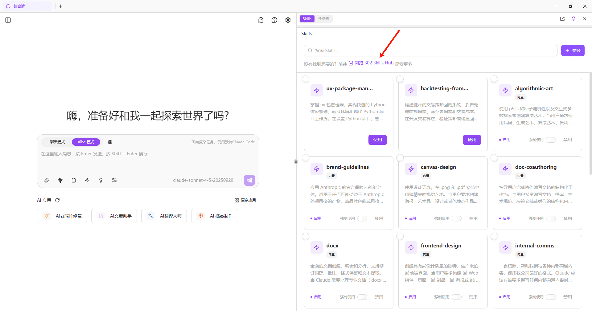 访问 Skills 商店